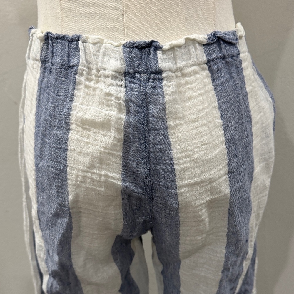 Bottega del Lino Cropped Linen Stripe Pants | Made in Italy | Size S - Picture 4 of 5